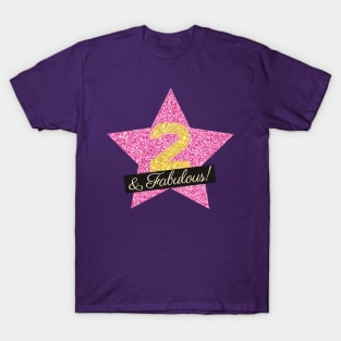 2nd Birthday Gifts Women Fabulous - Pink Gold T-Shirt